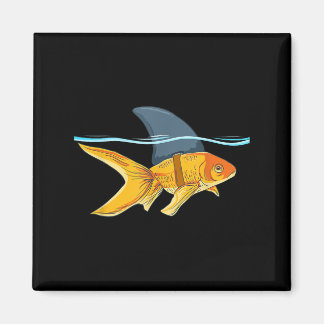 Aimant Poisson d'or avec mini-shirt Fin Shark Funny