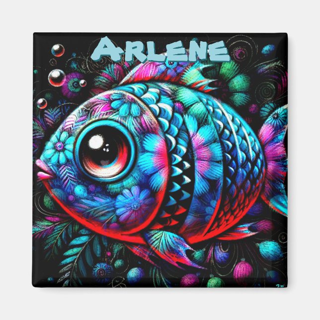 Aimant Poisson Nautique Personnalisé aux Grands Yeux Fant (Devant)
