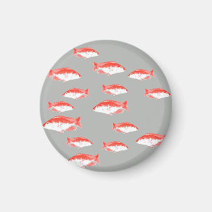 Aimant Poisson rouge et gris