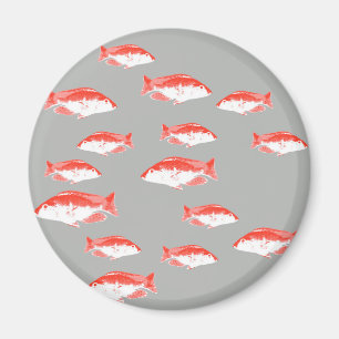 Aimant Poisson rouge et gris