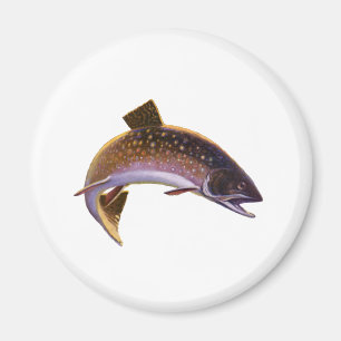 Aimant Poisson vintage, pêche sportive pêcheur