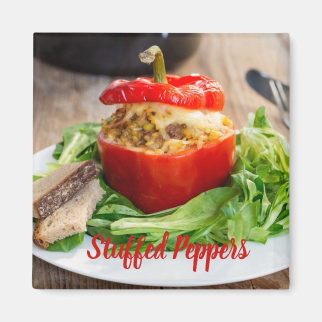 Aimant Poivrons farcis au four avec sauce à la viande et  (Devant)
