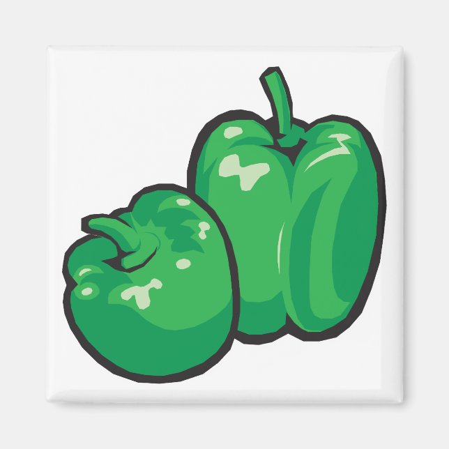 Aimant poivrons verts (Devant)