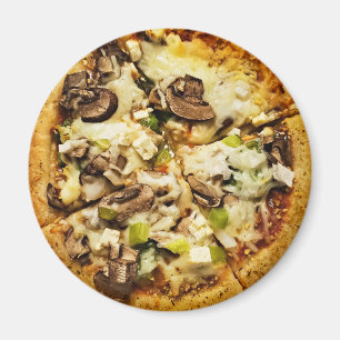 Aimant Poivrons verts et pizza aux champignons