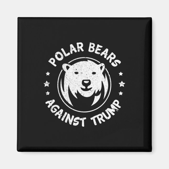 Aimant Polar Bears Against Trump Shirt I Save Polar Bear  (Devant)
