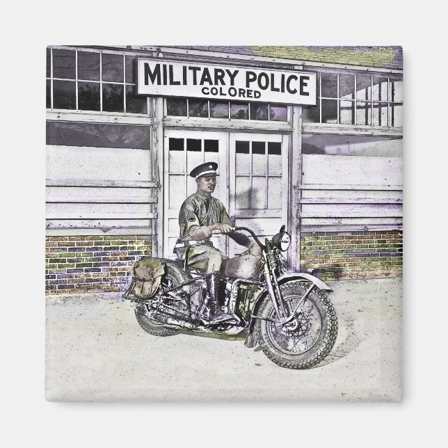 Aimant Police à moto noire 2ème guerre mondiale (Devant)
