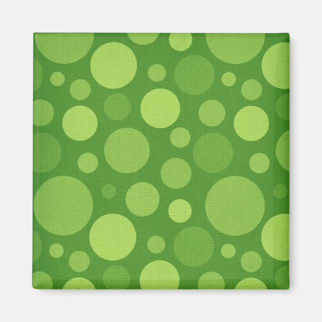 Aimant Polka Alien Vert Bulles Points (Devant)