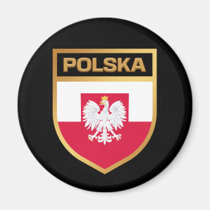Aimant Polska / Pologne Drapeau Bouclier & Emblème