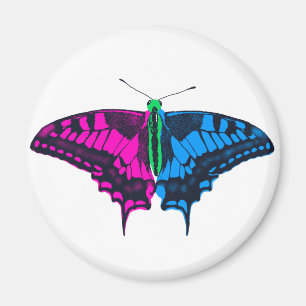 Aimant Polysexual Pride Flag Swallowtail Butterfly