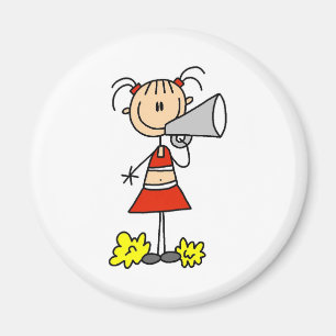 Aimant Pom-pom girl avec mégaphone