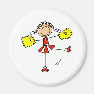 Aimant Pom-pom girl de rouge et d'or