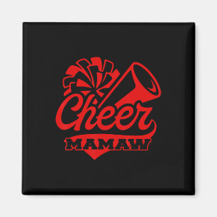 Aimant Pom-Pom noir et rouge, plus grand fan de Mamaw pou