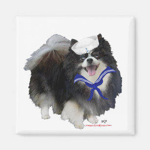 Aimant Pomeranian noir marin