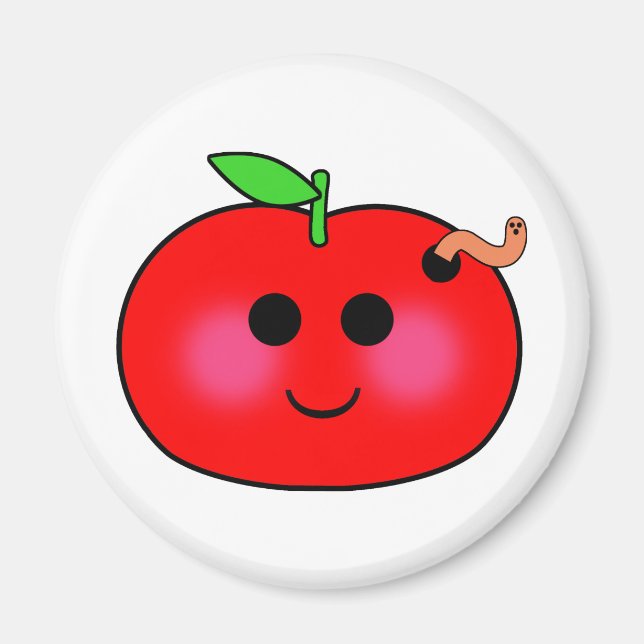 Aimant Pomme et ver (Devant)