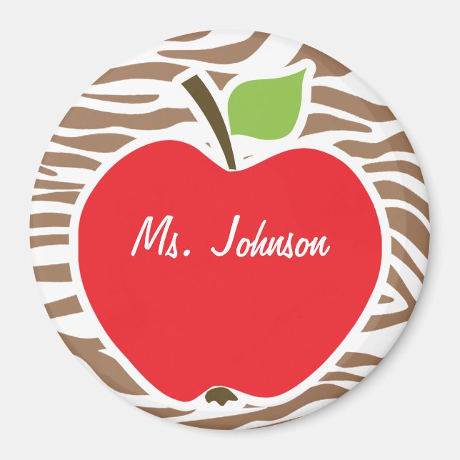 Aimant Pomme sur le Poster de animal Zebra de Chamoisee (Devant)