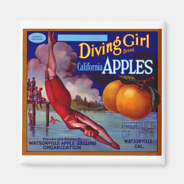 Aimant Pommes de filles de plongée (Devant)