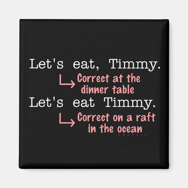 Aimant Ponctuation amusante Grammaire amoureux Timmy Humo (Devant)