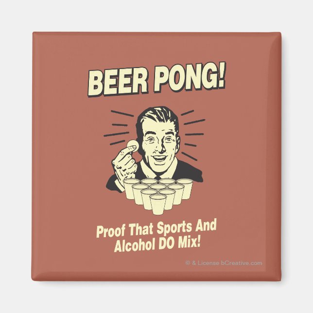 Aimant Pong de bière : Preuve d'alcool et mélange de spor (Devant)