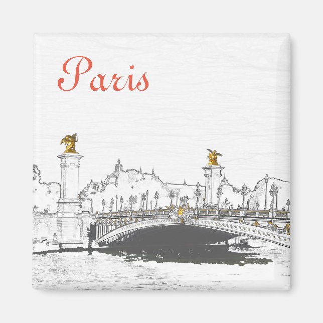 Aimant Pont Alexandre III sur la Seine - Paris France (Devant)