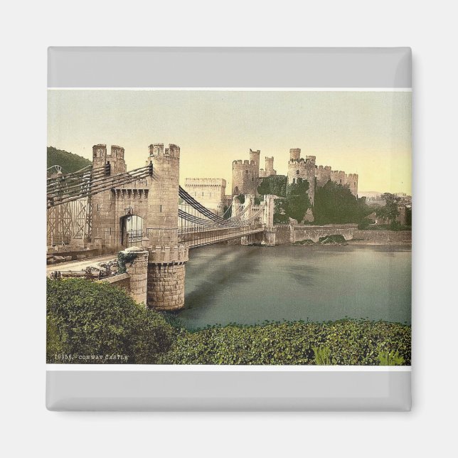 Aimant Pont château et suspension, Conway (Conwy), (Devant)