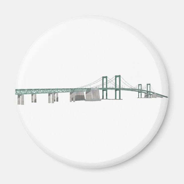 Aimant Pont commémoratif du Delaware : Modèle 3D : (Devant)