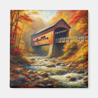 Aimant pont couvert d'automne classique