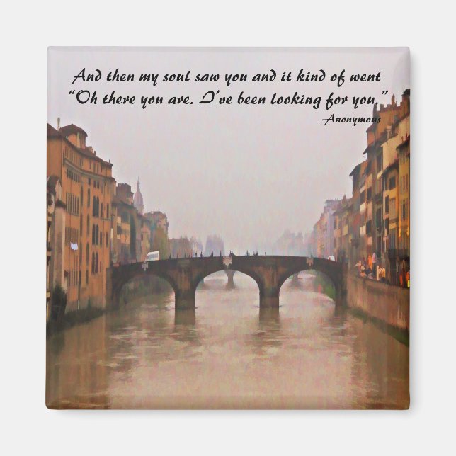 Aimant Pont Florence Avec Citation Amour (Devant)