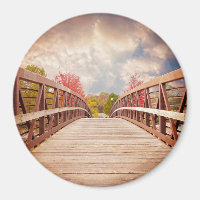 Pont rustique en bois dans le pays