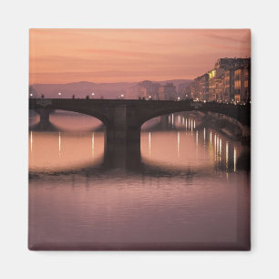 Aimant Ponts sur la rivière Arno au coucher du soleil, 2