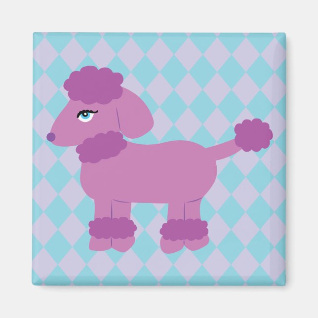 Aimant Poodle pourpre (Devant)