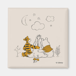 Aimant Pooh, Eeyore et Tigger  Regarder le ciel