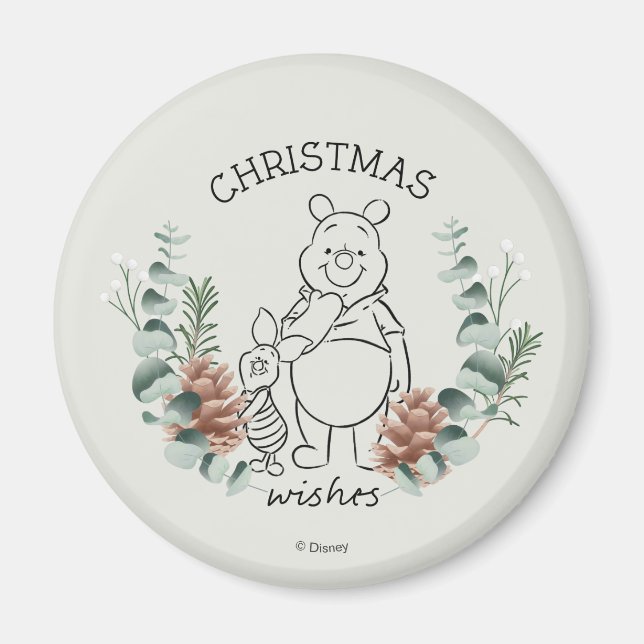 Aimant Pooh & Piglet | Words de Noël (Devant)