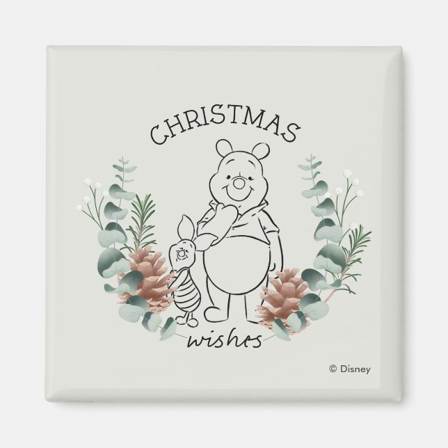 Aimant Pooh & Piglet | Words de Noël (Devant)