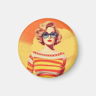 Aimant pop art, Badge inspiré rétro