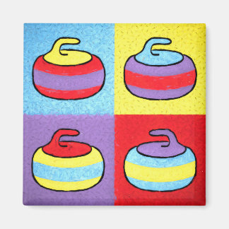 Aimant Pop Art fait des vagues dans le Curling