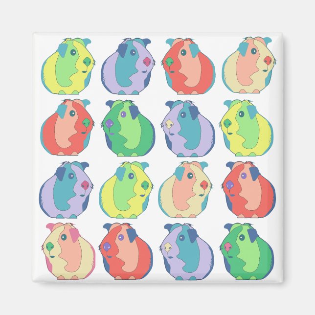 Aimant Pop Art Guinea Pig Motif (Devant)