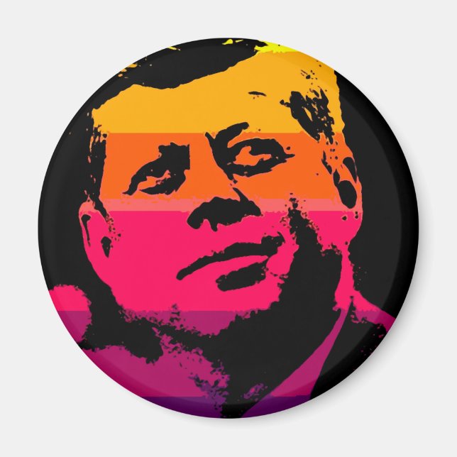 Aimant Pop Art Jack JFK John F. Kennedy (Devant)