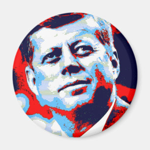Aimant Pop Art JFK John F. Kennedy Red Blue