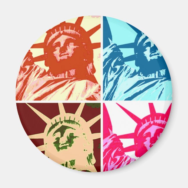 Aimant Pop Art Lady Liberty New York City (Devant)