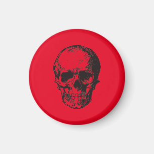 Aimant Pop Art rouge crâne