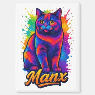 Aimant Pop Manx Vibrant - rue Neon colorée
