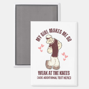 Aimant POPEYE Fun Valentines Jour Faible aux genoux