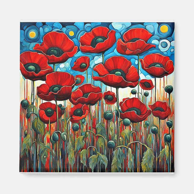 Aimant Poppies rouges géantes 2 (Devant)