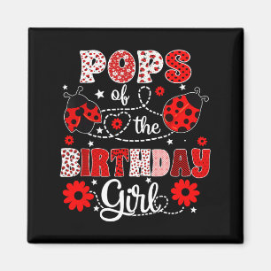 Aimant Pops de la fille d'anniversaire - coccinelle de fa