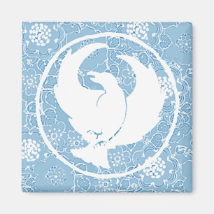 Aimant Porcelaine bleue au pied-de-corbeau