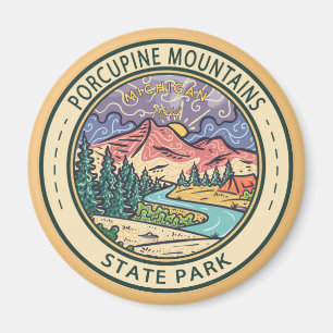 Aimant Porcupine Mountains State Park Michigan Badge