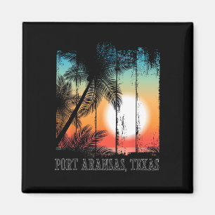 Aimant Port Aransas Texas Beach Palms Surf de vacances Su