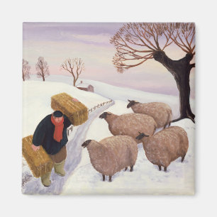 Aimant Porter le foin au mouton en hiver