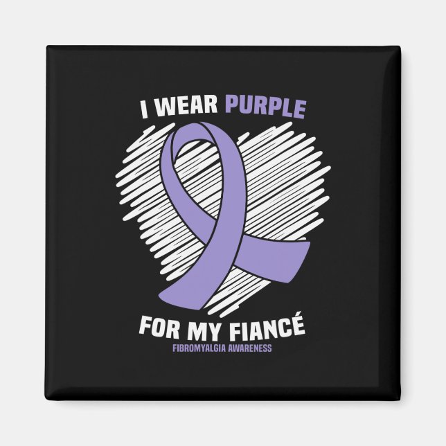 Aimant Porter le violet pour ma fiance Fibromyalgie Sensi (Devant)