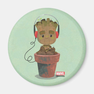 Aimant Porter un casque Groot